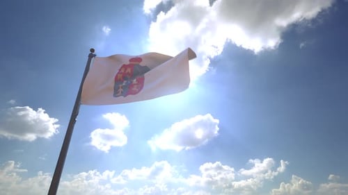 Tabasco Flag on a Flagpole V4 - 4K