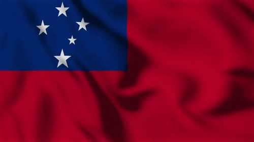 Samoa Flag Animation Loop Background