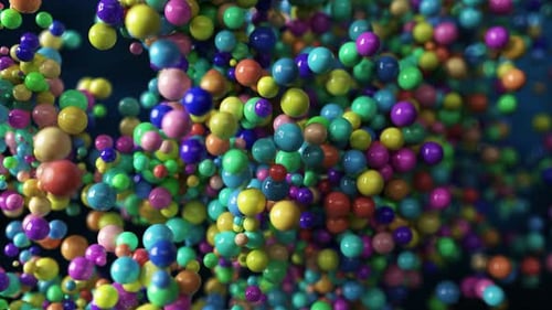 Abstract Fluid Colorful Spheres Particles Background