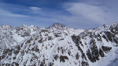 Winter drone flight over Mestia`s mountains in gerorgia.
Tetnuldi Ski Resort next to Uschba and Tet