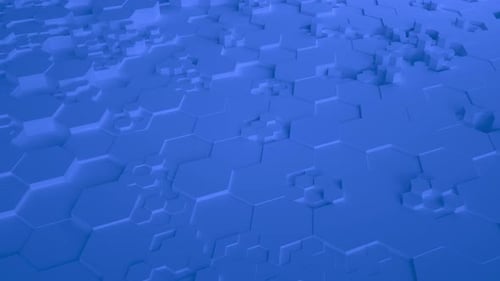 Blue Abstract Hexagon Geometric Surface Seamless Loop UHD