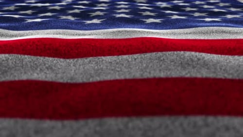 Textured American Flag Waving Loop Background