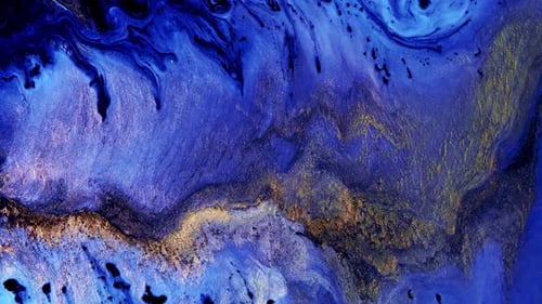 Abstract Blue and Gold Swirling Colors