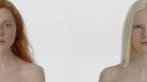 Striking Young Women with Contrasting Features Posing