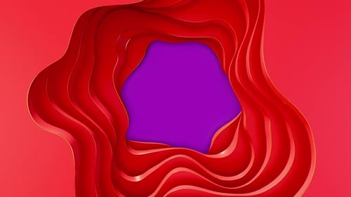 Fluid Abstract Red Gold Flowing Shapes Background