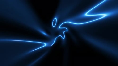 Fondo fractal abstracto de neón azul eléctrico 4K