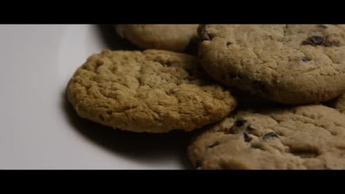 Cookies on a Plate, Close Up Shot