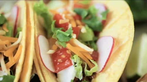 Close-Up of Delicious Tacos with Fresh Ingredients