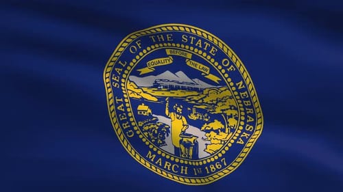 Dynamic Waving Flag of Nebraska State Seal