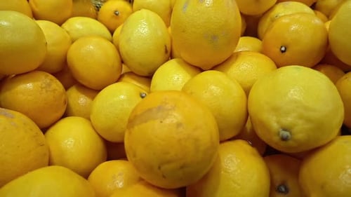 Close Up Pile Of Yellow Lemoon