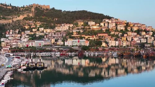 Pirate Harbor aerial view Turkey Alanya 4 K