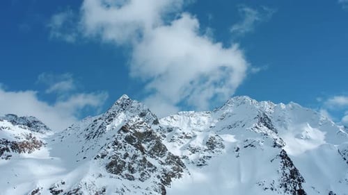 Timelapse of Clouds in Sky in High Alp Mountains