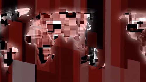 Glowing Red Technology Earth Animated Background