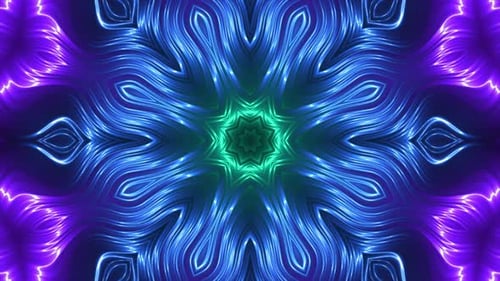 Neon Fluid Abstract Kaleidoscope Background Loop