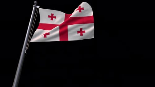 Georgia Flag With Alpha Channel 4K