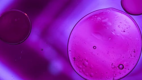 Cercle d'huile alimentaire coloré abstrait gouttes sur l'eau et bulles d'air rêveuses 01