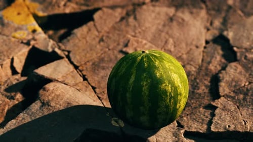 Watermelon Fruit Berry on Rocky Stones