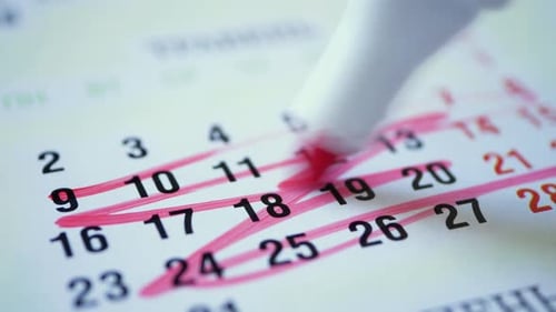 The crossed-out used-up calendar month. Go crazy from wasted time