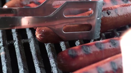 Hot dogs on grill, shot on Phantom Flex 4K
