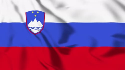 Realistic Slovenia Flag Waving Loop