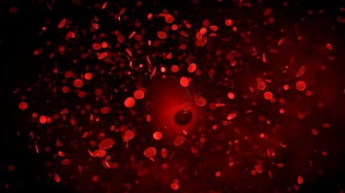 Abstract Red Blood Cell Particles Floating Medical Background