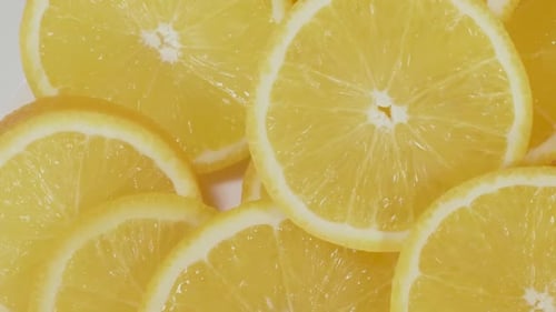 Close up of Refreshing Yellow Lemon Slices