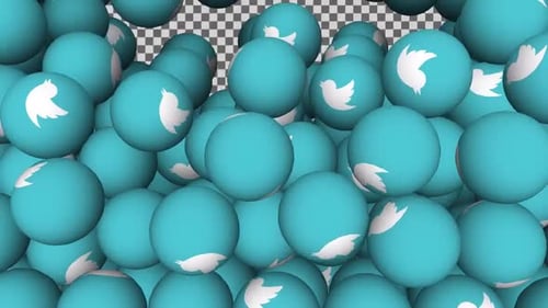 Animated Bird Logo Spheres Fill Transition