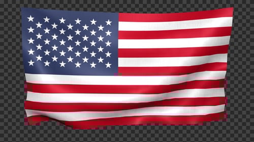 Waving United States Flag Loopable Animation with Alpha Channel