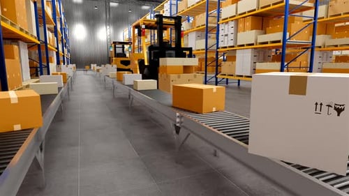 Vaccine bottles on the production line. Coronavirus Warehouse