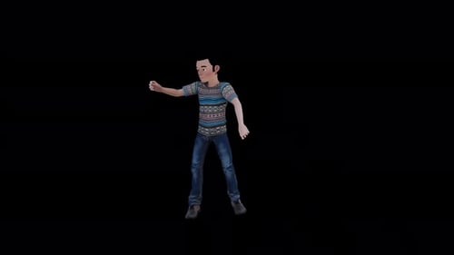 3D Animated Cartoon Boy Performing Casual Dance Moves