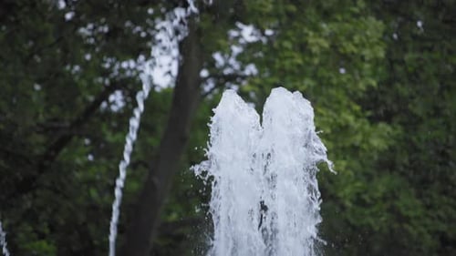 Fountain show with water splashes