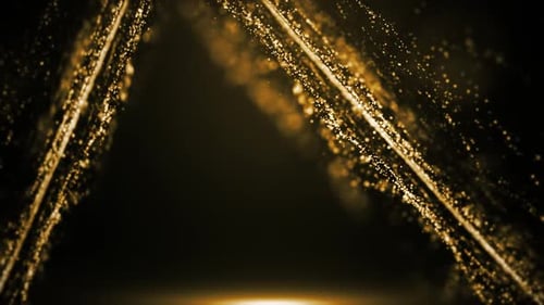 Shimmering Golden Particle Triangle Arch Reveal