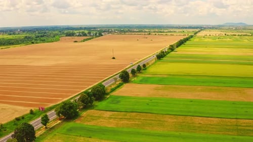Top View on the Highway in Countryside