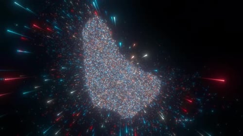 Futuristic Barbados Map Animation with Glowing Particles