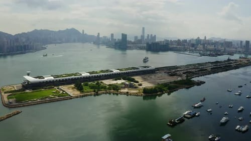 Drone Fly Over Hong Kong Residential Area