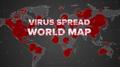 Animated World Map Filling Progressively Red