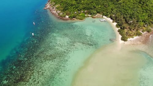 Aerial Drone View Small Koh Ma Island, Ko Phangan Thailand