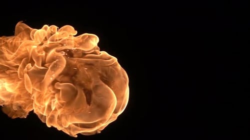 Fiery Explosion Spreads Across a Black Background