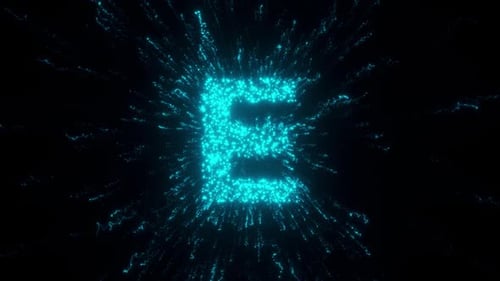 E Letter With Futuristic Particles Hd