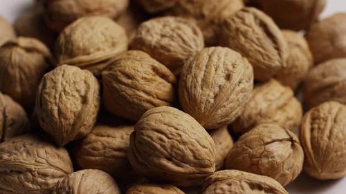 Close Up of Shelled Brown Walnuts