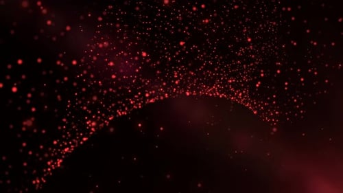 Abstract Red Particles Flowing Dynamic Background