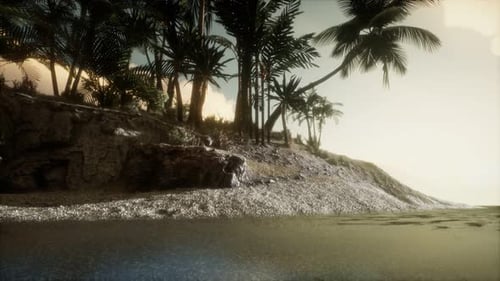 Soft Twilight of the Amazing Tropical Marine Beach