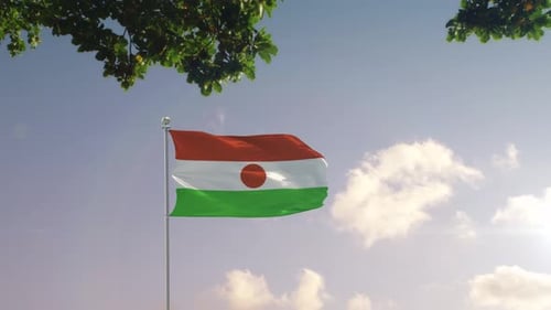 Niger-Flagge mit moderner Stadt
