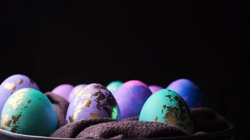 Decorated Easter Eggs with Gold Leaf