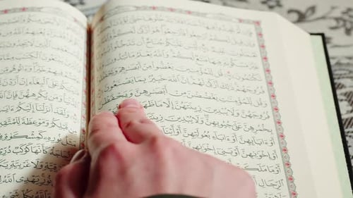 Quran Book Closeup Praying Islamic Religion