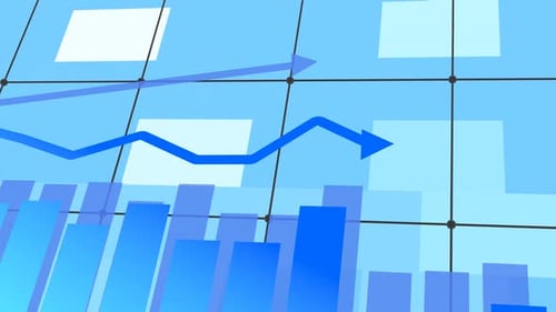 Animated Business Data Growth and Decline Graph