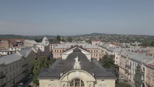 Academic Theatre of Music and Drama in Chernivtsi Aerial Footage Ukraine