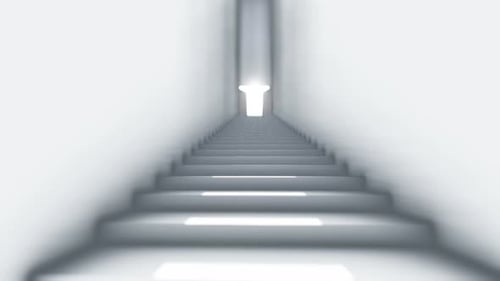 Bright Upward Staircase Light Reveal Transition