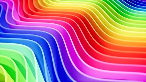 Seamless Loop of Colorful Fluid Rainbow Waves Background