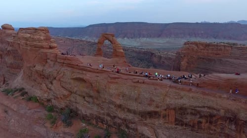 Vista aérea do Delicate Arch no Parque Nacional Arches, Utah